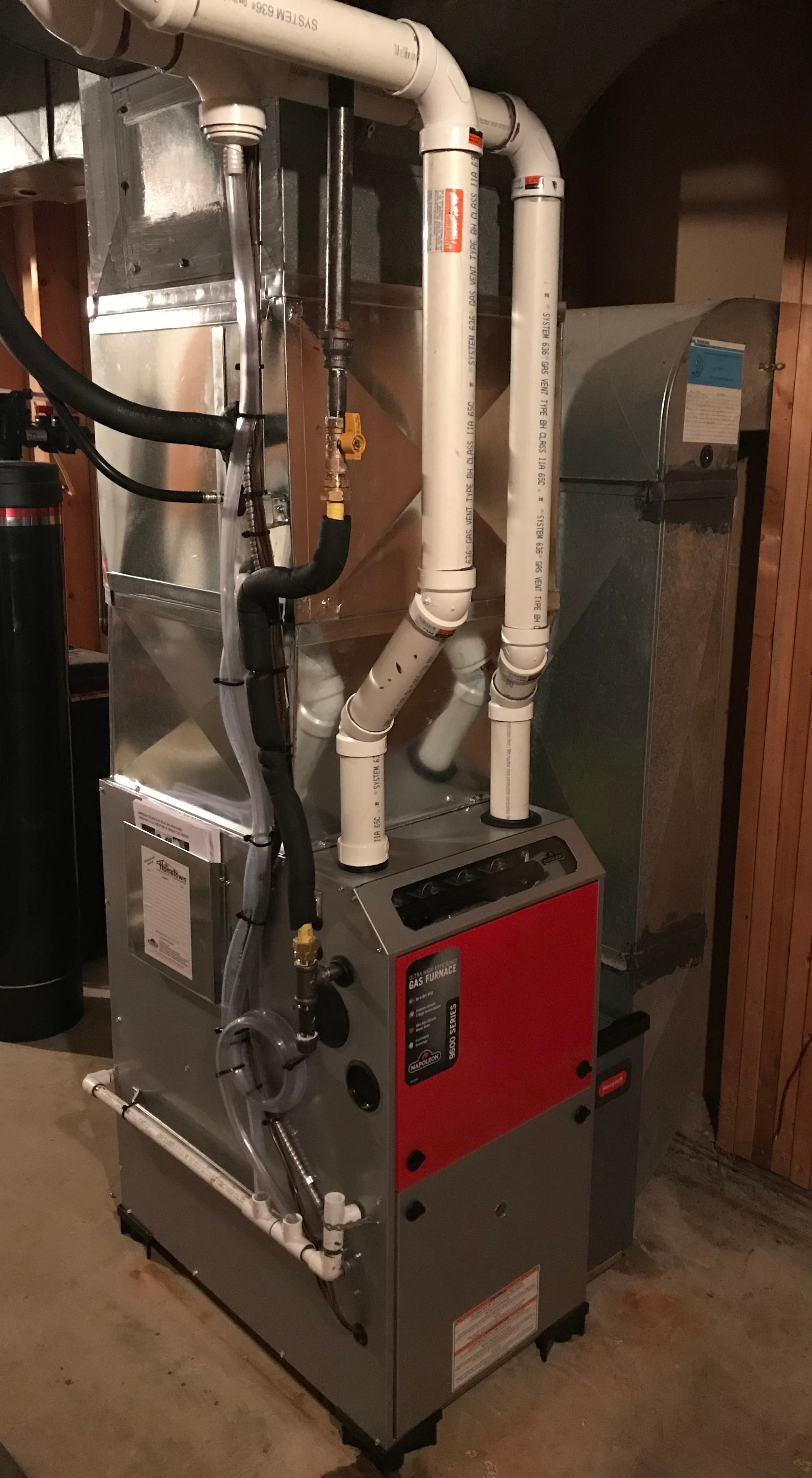Napoleon 9600 Series gas furnace install with PVC venting