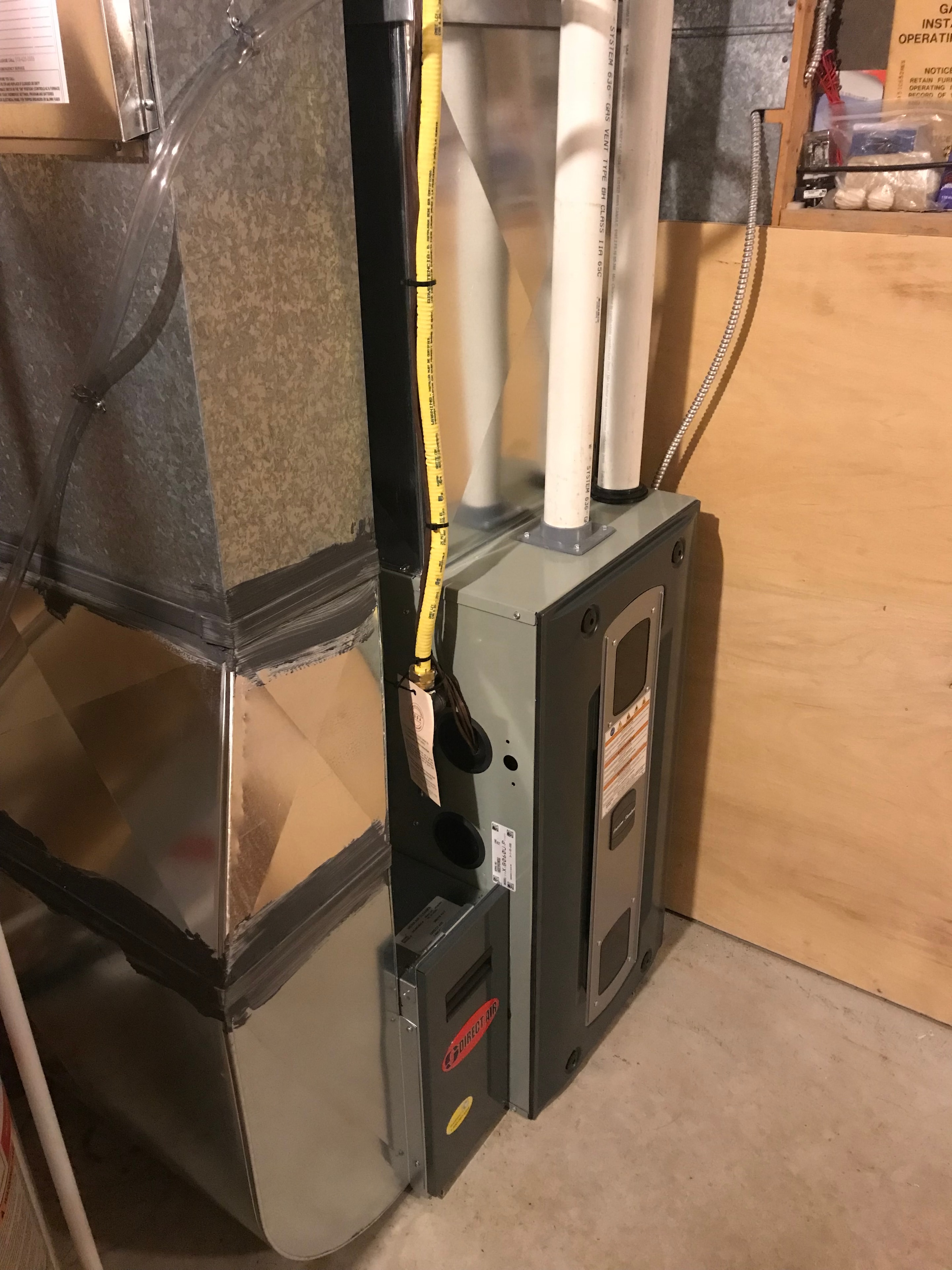 Furnace and sheet metal ductwork installation detail